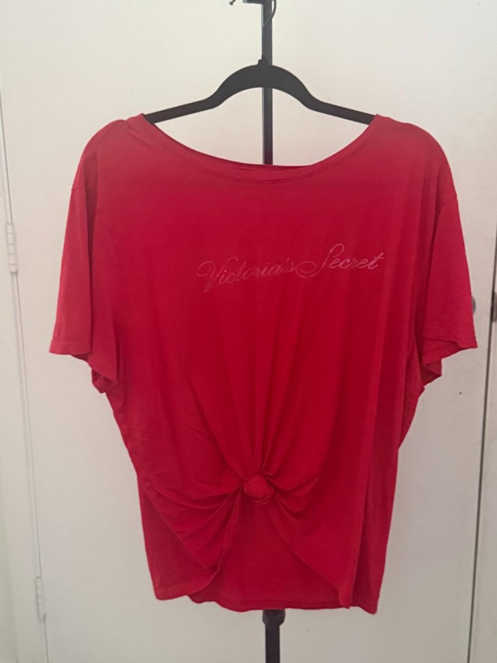 Victoria's Secret Red Twist Front Graphic Lounge Sleep Tee XL